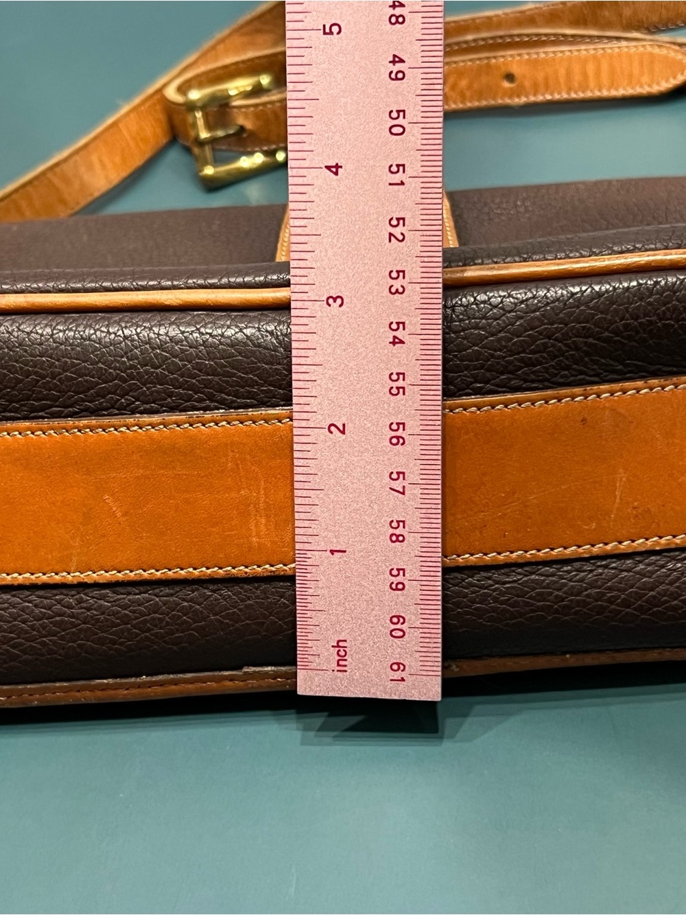 Vintage Dooney & Bourke Pebbled Leather Equestrian Crossbody Purse Duck 90s/80s - Picture 9 of 11